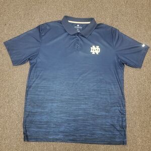 Colosseum Golf Polo Mens 2XL Navy Notre Dame Fighting Irish NCAA Shirt XXL